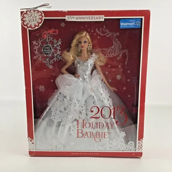 Barbie Doll 2013 Holiday Barbie 25th Anniversary Collector Fashion Figure Mattel - Picture 1 of 6